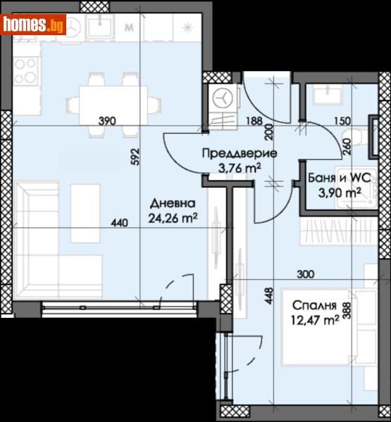 Двустаен, 61m² - Жк. Тракия, Пловдив - Апартамент за продажба - Deluxe Homes - 119600631