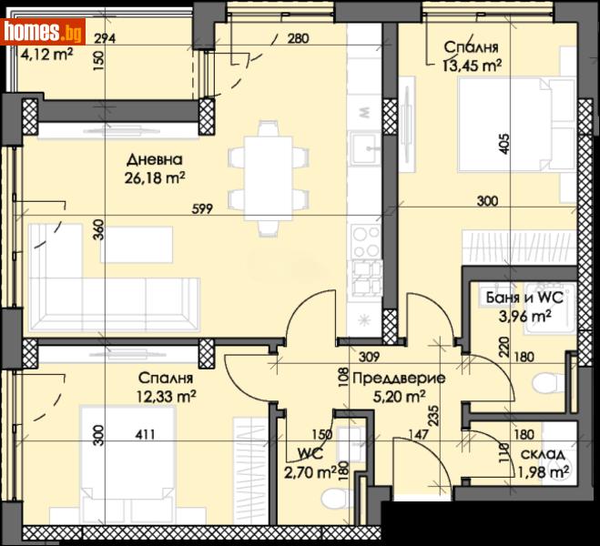 Тристаен, 99m² - Жк. Тракия, Пловдив - Апартамент за продажба - Deluxe Homes - 119600652