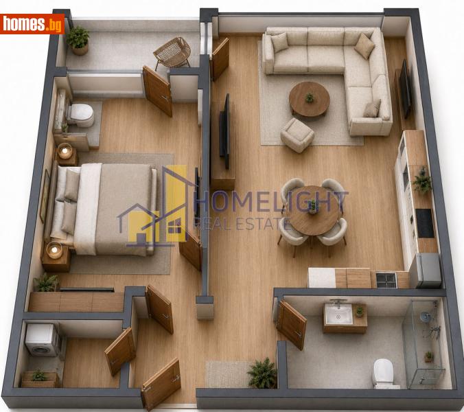 Двустаен, 65m² - Кв. Малинова Долина, София - Апартамент за продажба - ХОУМ ЛАЙТ  - 119617913