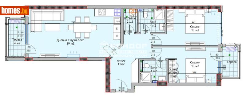 Тристаен, 116m² - Жк. Тракия, Пловдив - Апартамент за продажба - КОНДОР НЕДВИЖИМИ ИМОТИ - 119642632