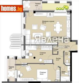 Тристаен, 124m² - Апартамент за продажба - 119667212