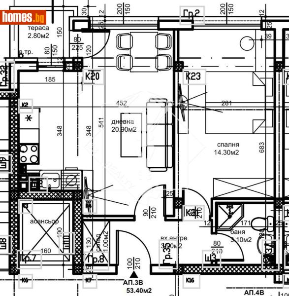 Двустаен, 60m² - Кв. Остромила, Пловдив - Апартамент за продажба - 33 Realty - 119724064