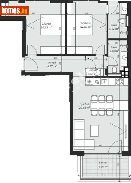 Тристаен, 110m² - Кв. Малинова Долина, София - Апартамент за продажба - МИРЕЛА - 119751963
