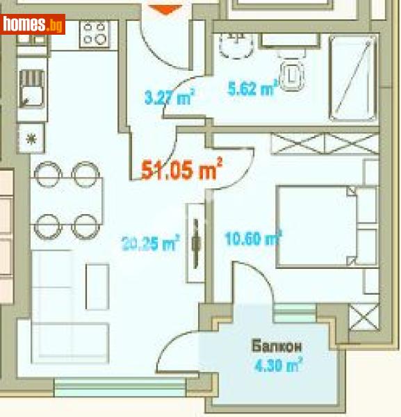 Двустаен, 74m² - Жк. Зона Б19, София - Апартамент за продажба - МИРЕЛА - 119752473