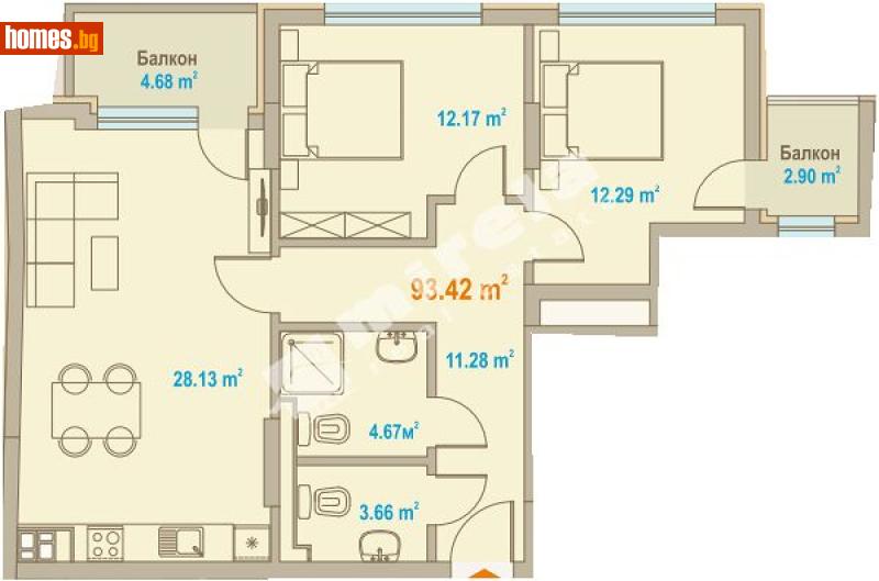 Тристаен, 129m² - Жк. Зона Б19, София - Апартамент за продажба - МИРЕЛА - 119752513