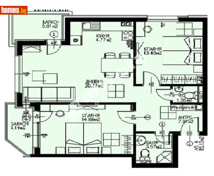 Тристаен, 103m² -  Драгалевци, София - Апартамент за продажба - МИРЕЛА - 119753305