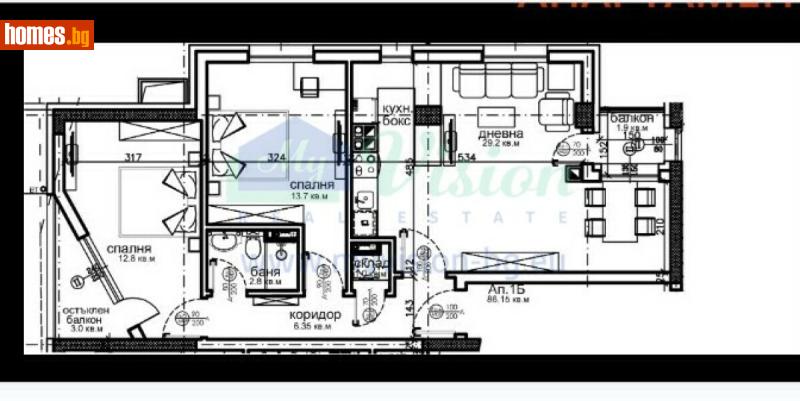 Тристаен, 96m² - Жк. Красна Поляна, София - Апартамент за продажба - Myvision Real Estate - 119755300