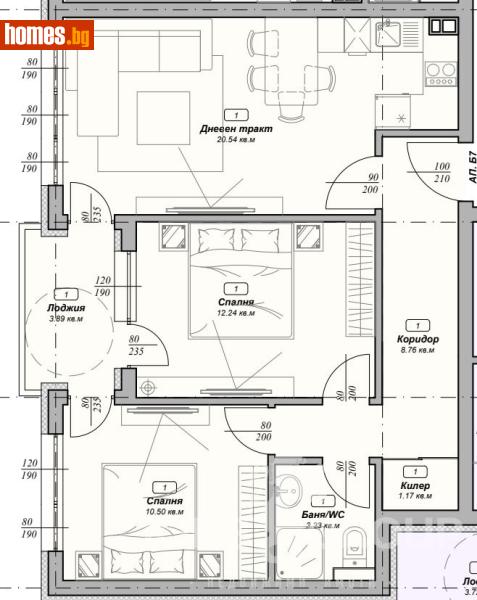 Тристаен, 81m² - Жк. Възраждане, Варна - Апартамент за продажба - LIONS GROUP - 119771096