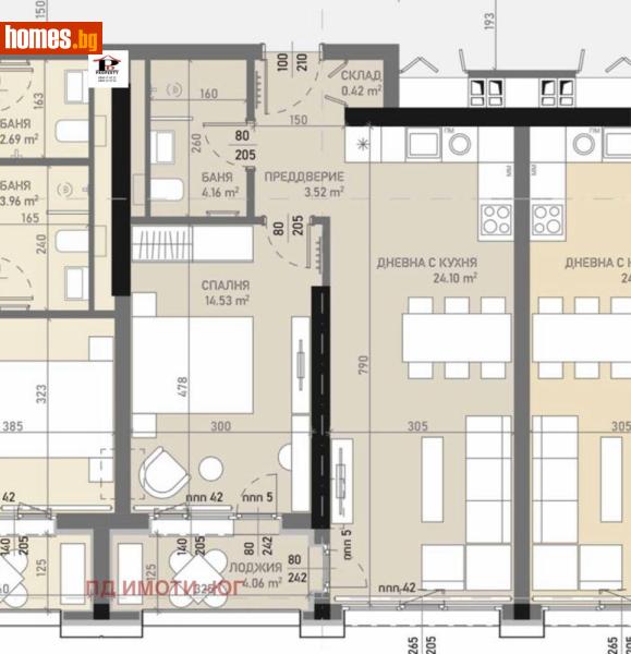 Двустаен, 71m² - Жк. Банишора, София - Апартамент за продажба - П И Д ИМОТИ - ЮГ - 119783487