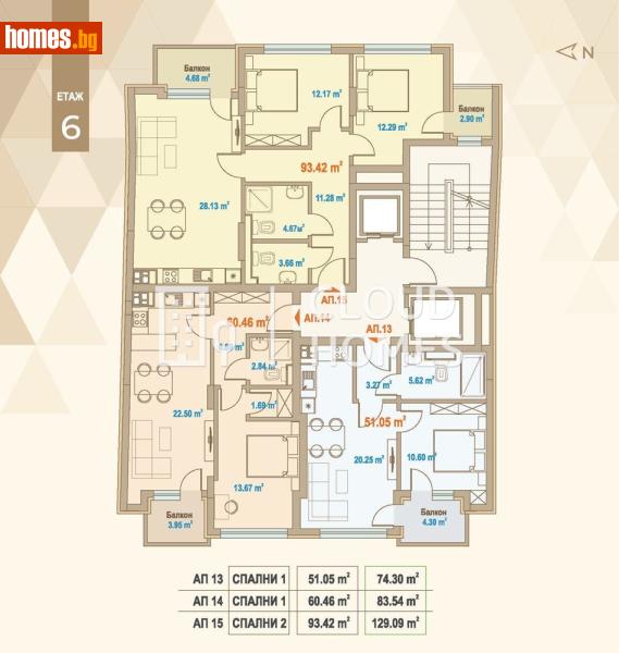 Двустаен, 84m² - Жк. Зона Б19, София - Апартамент за продажба - Cloud Homes - 119804115