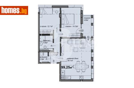 Тристаен, 99m² - Апартамент за продажба - 119810550