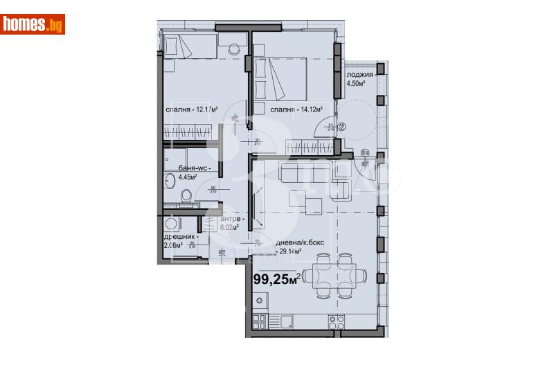 Тристаен, 99m² - Жк. Люлин 5, София - Апартамент за продажба - 3mo офис Амалтея - 119810550