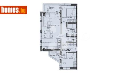 Тристаен, 98m² - Апартамент за продажба - 119810551