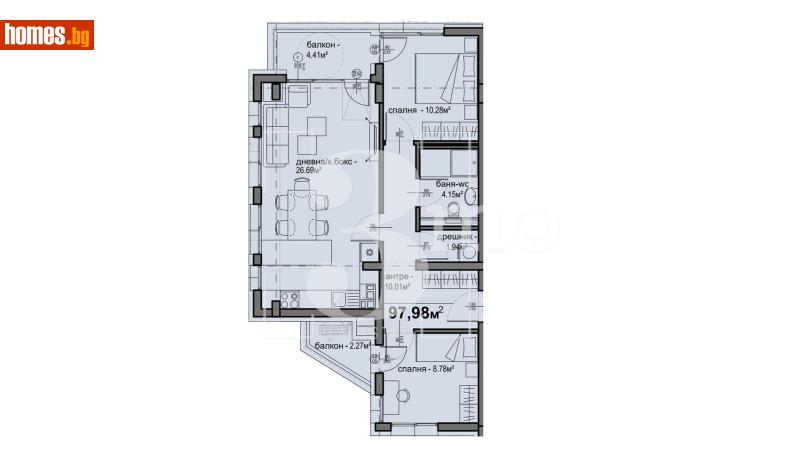 Тристаен, 98m² - Жк. Люлин 5, София - Апартамент за продажба - 3mo офис Амалтея - 119810551