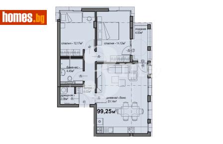 Тристаен, 99m² - Апартамент за продажба - 119810553