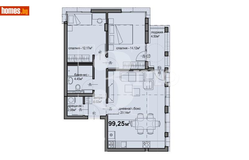 Тристаен, 99m² - Жк. Люлин 5, София - Апартамент за продажба - 3mo офис Амалтея - 119810553