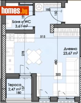 Едностаен, 44m² - Апартамент за продажба - 119813892