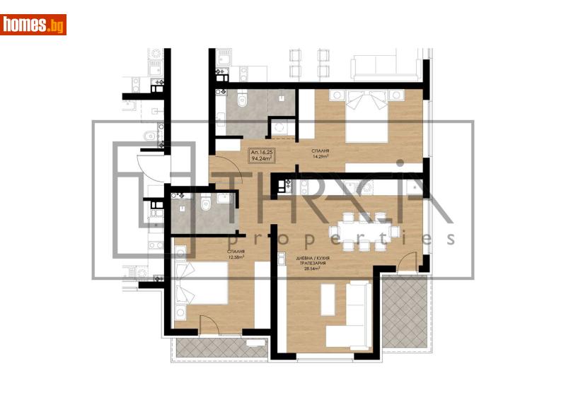 Тристаен, 109m² - Кв. Горубляне, София - Апартамент за продажба - Тракия Пропъртийс - 119830686