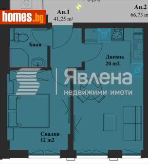 Двустаен, 51m² - Апартамент за продажба - 119882873