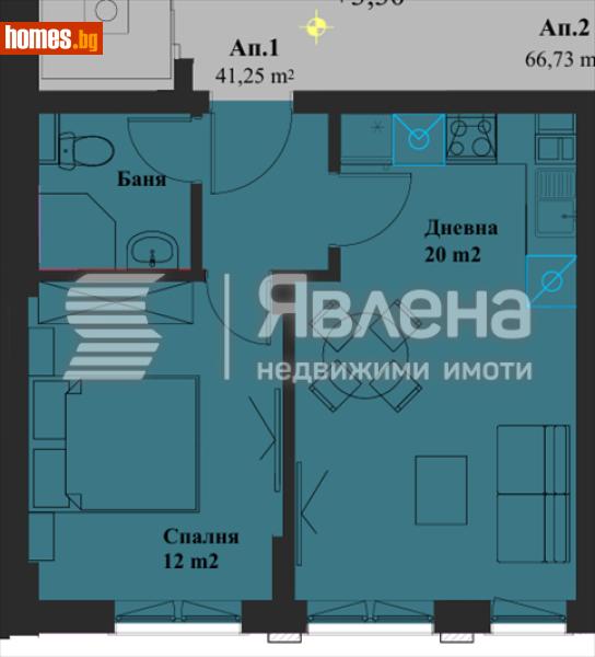 Двустаен, 51m² - Жк. Банишора, София - Апартамент за продажба - ЯВЛЕНА - 119882873