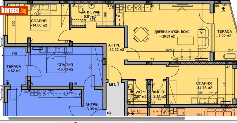 Тристаен, 116m² - Жк. Христо Смирненски, Пловдив - Апартамент за продажба - Римекс Имоти - 119894738