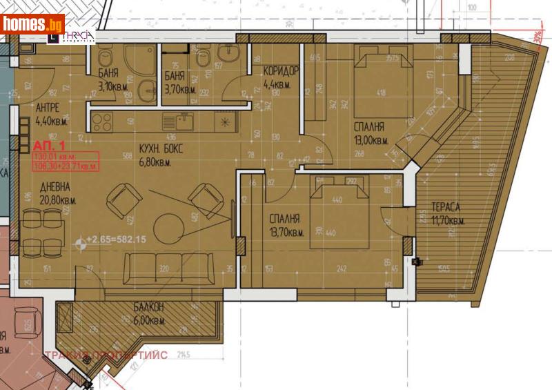 Тристаен, 130m² - Кв. Горубляне, София - Апартамент за продажба - Тракия Пропъртийс - 119929598