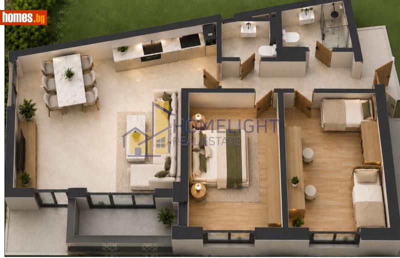 Тристаен, 99m² - Жк. Дружба 2, София - Апартамент за продажба - ХОУМ ЛАЙТ  - 119954353