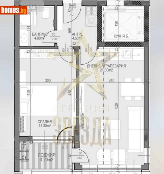 Двустаен, 69m² - Жк. Гагарин, Пловдив - Апартамент за продажба - АГЕНЦИЯ ЗВЕЗДА - 119974067