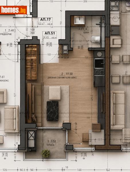 Едностаен, 36m² - Кв. Малинова Долина, София - Апартамент за продажба - Революшън Естейт - 119975444