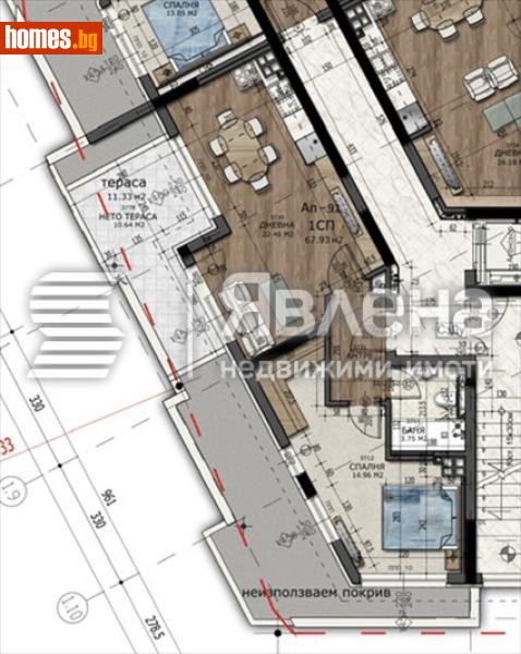 Двустаен, 78m² - Жк. Полигона, София - Апартамент за продажба - ЯВЛЕНА - 119995720
