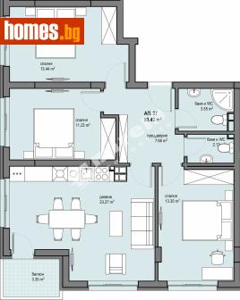 Четиристаен, 113m² - Апартамент за продажба - 120013292