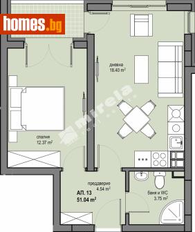Двустаен, 61m² - Апартамент за продажба - 120013332