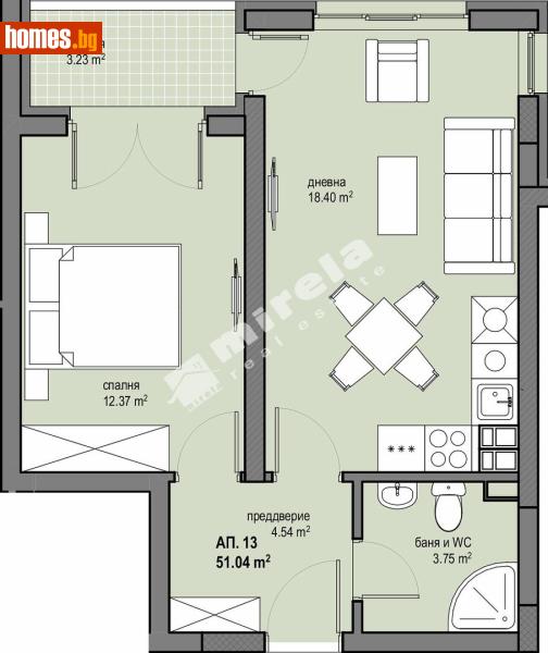 Двустаен, 61m² - Жк. Овча Купел 1, София - Апартамент за продажба - МИРЕЛА - 120013332