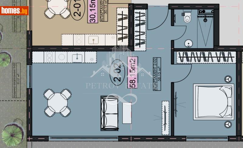 Двустаен, 74m² - Гр.Велинград, Пазарджик - Апартамент за продажба - Petrov Estate - 120042290