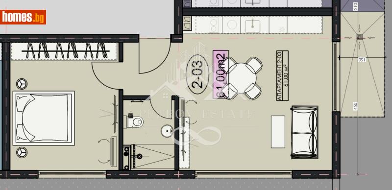 Двустаен, 77m² - Гр.Велинград, Пазарджик - Апартамент за продажба - Petrov Estate - 120042295
