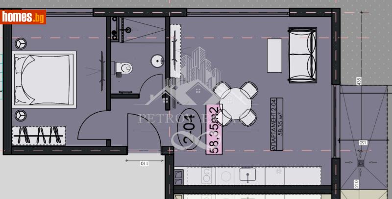 Двустаен, 74m² - Гр.Велинград, Пазарджик - Апартамент за продажба - Petrov Estate - 120042300