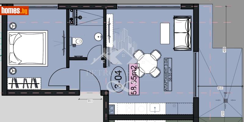 Двустаен, 74m² - Гр.Велинград, Пазарджик - Апартамент за продажба - Petrov Estate - 120042305