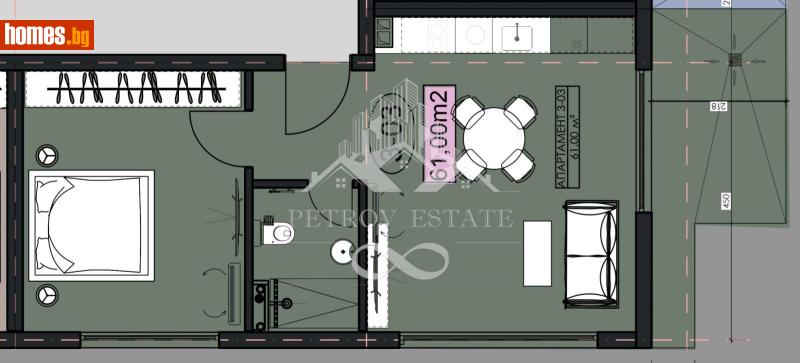 Двустаен, 77m² - Гр.Велинград, Пазарджик - Апартамент за продажба - Petrov Estate - 120042311