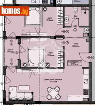 Тристаен, 103m² - Апартамент за продажба - 120042337