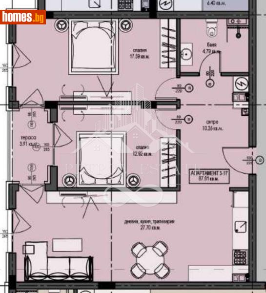 Тристаен, 103m² - Гр.Велинград, Пазарджик - Апартамент за продажба - Petrov Estate - 120042337