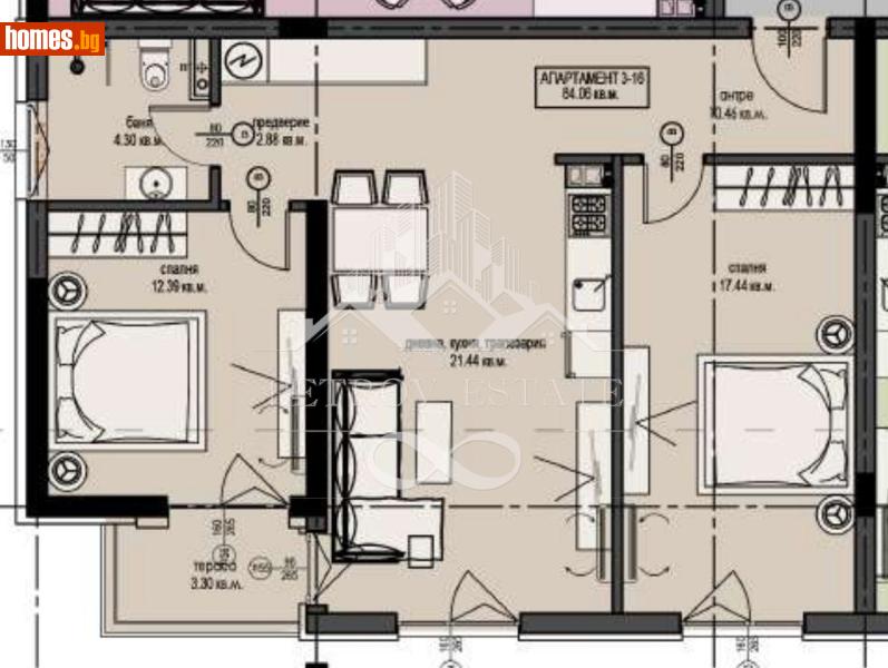 Тристаен, 99m² - Гр.Велинград, Пазарджик - Апартамент за продажба - Petrov Estate - 120042348