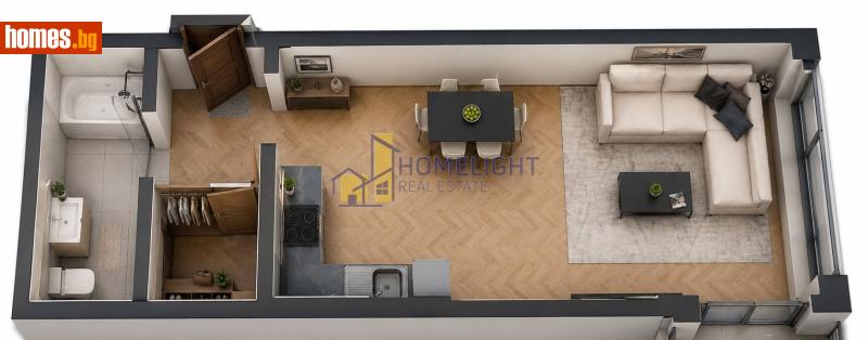 Едностаен, 54m² - Жк. Дружба 2, София - Апартамент за продажба - ХОУМ ЛАЙТ  - 120046364
