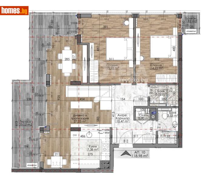 Тристаен, 135m² - Жк. Гоце Делчев, София - Апартамент за продажба - ИМОТЕКА АД - 120061169