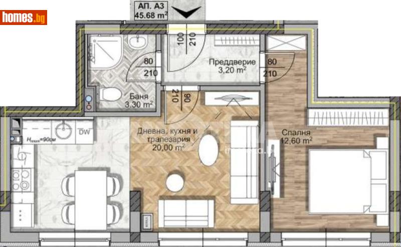 Двустаен, 56m² - Жк. Овча Купел, София - Апартамент за продажба - ИМОТЕКА АД - 120061190