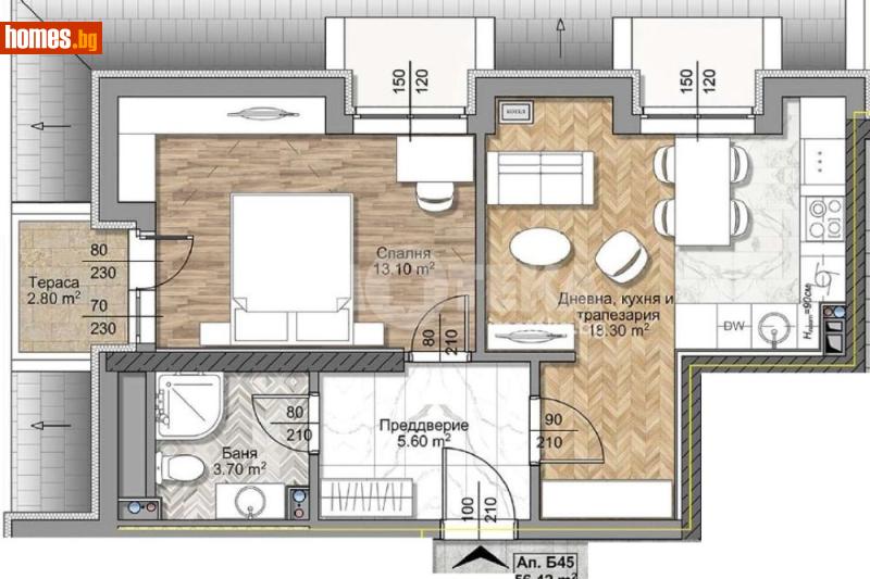 Двустаен, 67m² - Жк. Овча Купел, София - Апартамент за продажба - ИМОТЕКА АД - 120061246