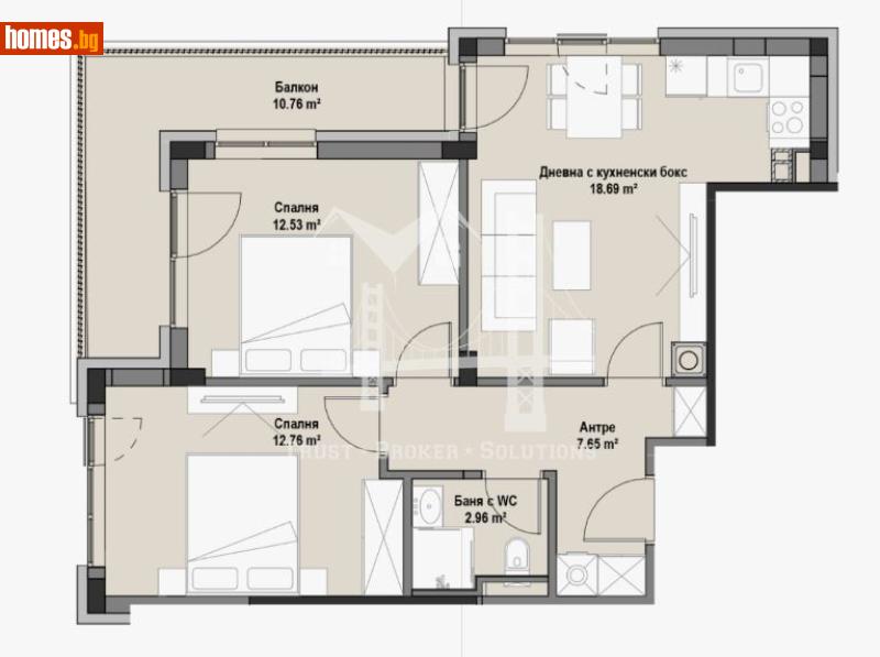 Тристаен, 87m² - Кв. Витоша, София - Апартамент за продажба - Trust Broker Solutions - 120071390