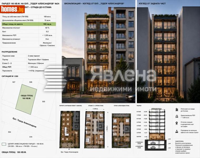 Парцел, 185m² -  Център, София - Парцел за продажба - ЯВЛЕНА - 120079167