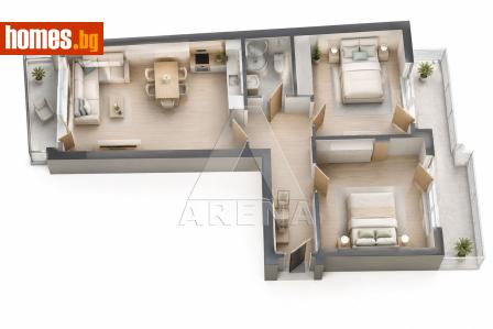 Тристаен, 107m² - Апартамент за продажба - 120119001