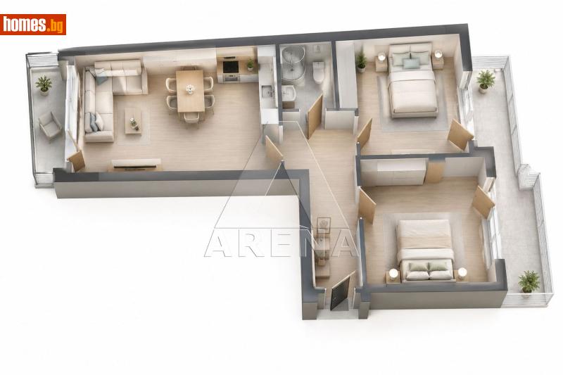 Тристаен, 107m² -  Широк Център, Пловдив - Апартамент за продажба - Арена имот  - 120119001