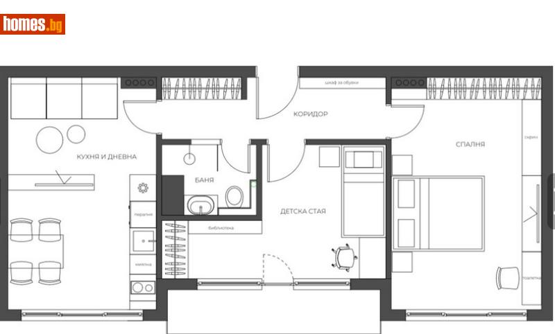 Двустаен, 65m² - Жк. Иван Вазов, София - Апартамент за продажба - БЕСТ ИМОТИ КОНСУЛТ ЕООД - 120125535